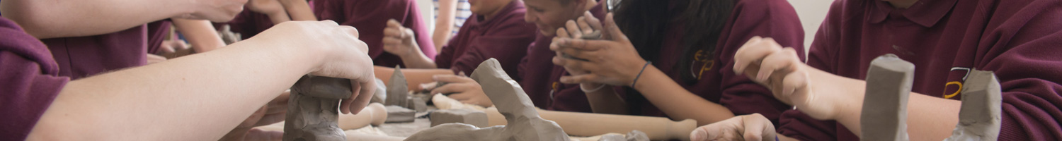 Children working with clay