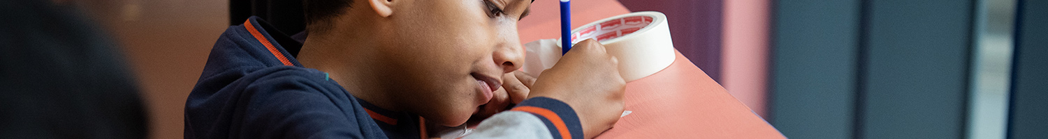 Boy doing a written test