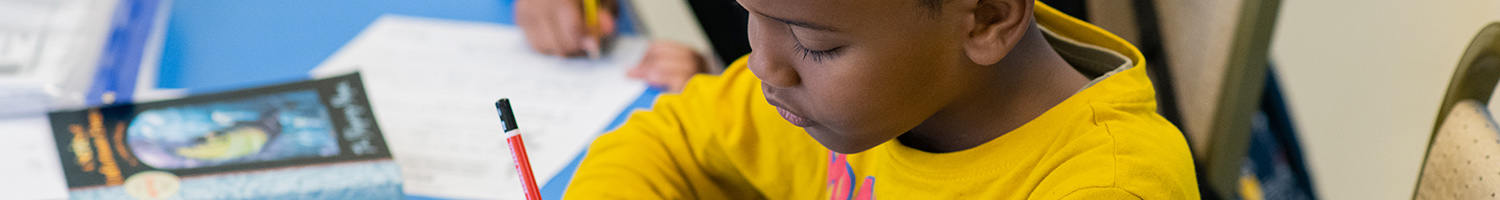 Child working in a classroom