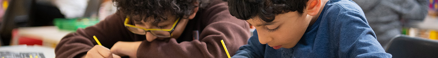 Boys working in a classroom